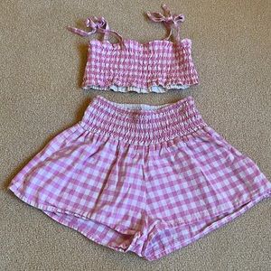 Mademoiselle Hortense St Barth cotton gingham outfit